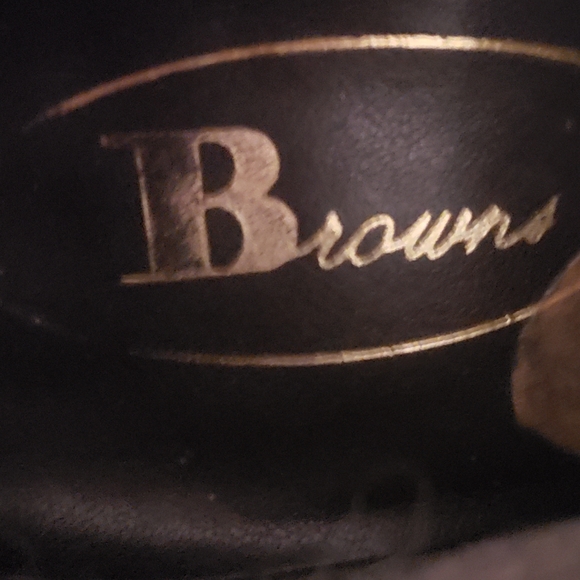 Browns Italian Suede Ankle Buckle Boot Side Zipper Taupe Wooden Heels Woman 37 - Picture 11 of 12